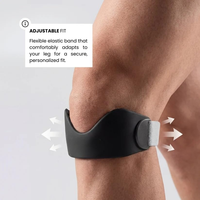 Sangle de soutien du tendon rotulien en silicone, sangles de genou réglables confortables et antidérapantes, attelle de soulagement de la douleur au genou pour les coureurs