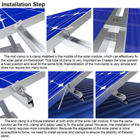 Kit de fixation réglable pour panneaux solaires 35mm 45mm – Serre-câble central et serre-câble d'extrémité en aluminium, pied en L pour toiture métallique