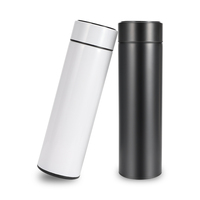 Bouteille d'eau intelligente classique de 500 ml avec affichage numérique de la température en Fahrenheit par LED et couvercles personnalisables pour usage au bureau