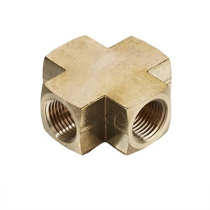 Raccord en laiton en forme de croix, fileté NPT 1/4 pouce, connecteur industriel pour plomberie d'eau - Product Image 1