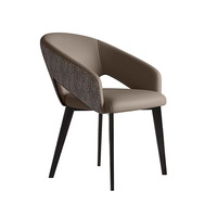 Moderner Minimalistischer Stil Gepolsterter PU-Leder Esszimmerstuhl mit Rückenlehne und Holzgestell Umweltfreundliches Design Wohnmöbel