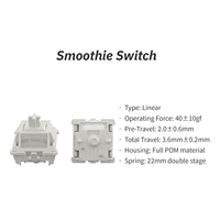 Interrupteurs GATERON Smoothie à livraison rapide, entièrement en POM, 35 pièces pré-lubrifiées, 40gf, 5 broches SMD, interrupteurs de clavier mécanique personnalisés