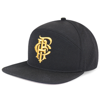 Casquette de baseball unisexe HS15 personnalisée à 6 panneaux, broderie 3D en relief, perforations découpées au laser noires, imperméable, visière plate, toutes saisons, pour le surf
