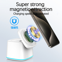 2025 Producto de tendencia 3 en 1 PD Adaptadores de carga Superficie magnética desmontable multifuncional 5W 10W 15W Cargador inalámbrico