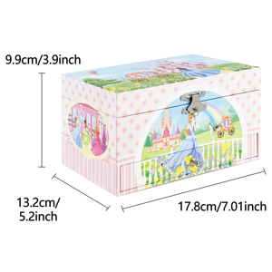 Boîte à <span class=keywords><strong>musique</strong></span> Yiyu en gros avec château rotatif, thème princesse, boîte à bijoux musicale avec tiroir et miroir, cadeau d'anniversaire pour enfants - Product Image 6