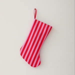 Chaussettes de Noël multicolores en toile brodée à rayures, grandes décorations de Noël en vrac, imprimées pour les fêtes - Product Image 2