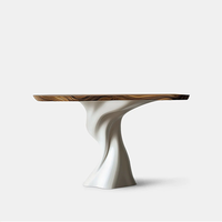 Table console en bois massif de style minimaliste italien de luxe léger avec un design artistique pour l'entrée