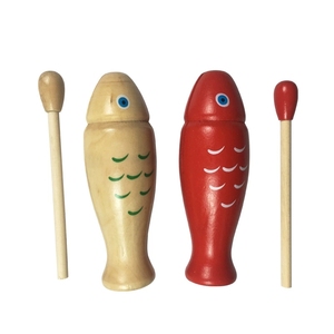 Raspador de Guiro de Madera Maciza al por Mayor, Percusión Tradicional China, Bloque de Madera con Forma de Pez para Clases de Música Escolares - Product Image 1