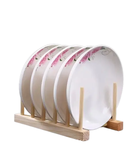 Katı ahşap plaka rafı bardak kesme tahtası tabaklar drenaj yemekleri desteği ahşap mutfak depolama aksesuarları tencere kapağı tutucu