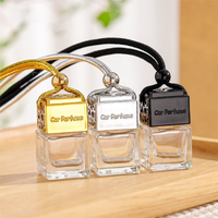 Récipient de parfum vide suspendu en gros Bouteille de désodorisant noir or argent 8ml Bouteille d'huile pour diffuseur de voiture