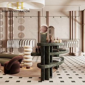 Conception d'intérieur de boutique de vêtements pour femmes, conception personnalisée de comptoir de caisse de boutique de vêtements, présentoirs de magasins de vêtements en gros - Product Image 2