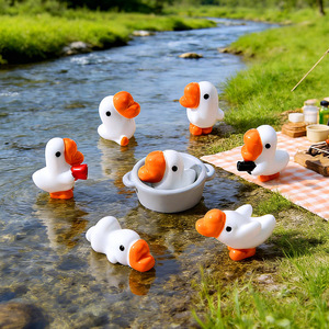 ตุ๊กตาห่านเรซิ่นสุดสร้างสรรค์สำหรับตกแต่งสวน ของตกแต่ง DIY ของเล่นสุ่มในถุง ของประดับจิ๋ว - Product Image 4