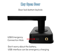 Serrure de porte intelligente Toya étanche empreinte digitale avec clés mécaniques pour serrure intelligente de carte IC d'appartement