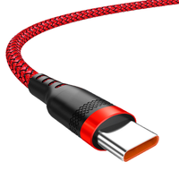 Câble USB tressé rouge de type A vers type C, câble de charge rapide USB C en nylon tissé pour téléphone Android et tablette