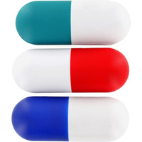 Balle anti-stress en forme de pilule en mousse PU avec logo personnalisé imprimé jouets médicaux promotionnels capsule jouets à presser pour l'éducation des enfants