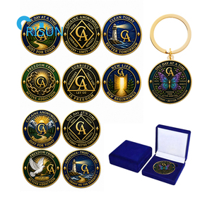 Llavero Personalizado con Medallón de Recuperación de la Sobería de Alcoholólicos y Coctónicos, Moneda de Desafío CA Personalizada - Product Image 1
