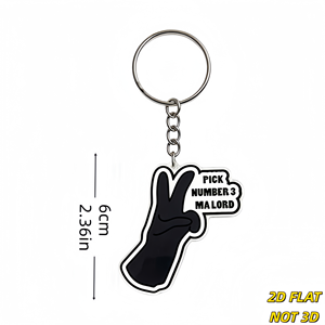 Porte-clés en acrylique Ma Lord, motif geste de main noir audacieux avec bulle de parole, <span class=keywords><strong>breloque</strong></span> streetwear branchée pour clés, Numéro 3 - Product Image 2