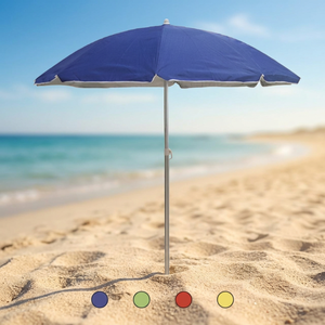 Ombrellone da Spiaggia Galileo Soleil Est in Alluminio Anodizzato Opaco, Diametro 2m, 8 Stecche Rinforzate in Acciaio al Carbonio, Poliestere 140gsm Argento - Product Image 2