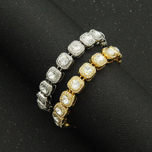 Square Rhinestone New Full Buckle Hip-hop Necklace Men's and Women's Jewelry Tanjing Fashion Lijing Necklace - Product Image 3