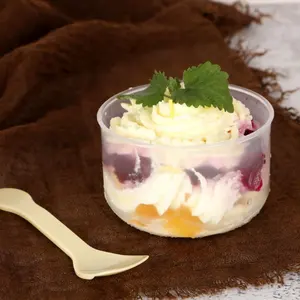 120ミリリットルFat Pudding Ice Cream Cups Dessert Tiramisu Yogurt Cup Resistant High Temperature Can Be Baked In Water With LidとSpoon