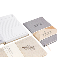 Agenda de journaux de gratitude avec logo personnalisé Carnet de notes en tissu à couverture rigide imprimé avec ruban Journal de couverture en tissu de lin