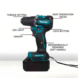 Máy khoan búa pin không chổi than 3 trong 1 <span class=keywords><strong>18V</strong></span>, tua vít điện dùng pin Li-ion, dụng cụ điện gia dụng tự làm - Product Image 5