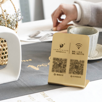 Support de paiement personnalisé en laiton avec code QR, présentoir de caisse autonome pour restaurant, hôtel, café, gîte, magasin, panneau WiFi QR