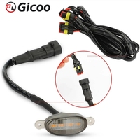 GICOO Feu de calandre LED pour voiture, 6000K Jaune Blanc, Feu de jour, Lentille fumée, Ambre, 12V, IP67, Feu de travail LED