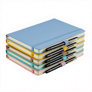 A5 PU <b>Notebooks</b> Hardcover Elastic Band Business Office Activity Diary for School Enterprise Customized LOGO Wholesale - Product Image 1