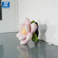 Modèle floral gonflable géant personnalisé, modèle de fleur de magnolia rose gonflable pour la décoration de sites touristiques en plein air