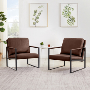PVC Leather Iron Upholstered <b>Chair</b> with Extra Thick Padded Backrest and Seat Cushion Sofa <b>Chairs</b> for Lounge Living Room Office - Product Image 1