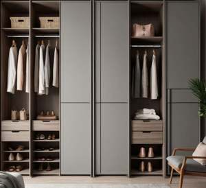 Meubles de chambre à coucher modernes en forme de L de Guangzhou Armoire-penderie en bois avec armoire à coiffeuse pour la maison et les hôtels - Product Image 4