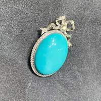 Bijoux fins sur mesure en or 18 carats avec turquoise Sleeping Beauty naturelle non traitée, certificat de gemmes inclus, qualité supérieure uniquement