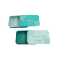 Offre Spéciale Mini boîte en étain coulissante rectangulaire en métal, impression personnalisée pour emballage de bonbons à la menthe