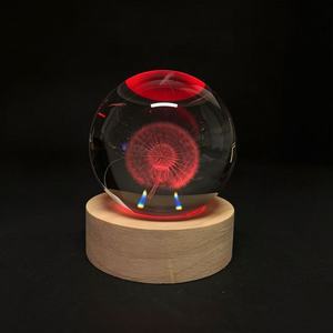 Lampes de nuit LED lumineuses 3D personnalisées, décoration moderne pour la chambre à coucher, lampe de table en cristal de pissenlit de taille moyenne - Product Image 6