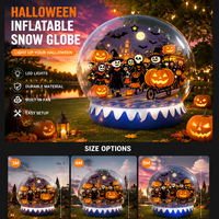 Globe à neige géant transparent gonflable pour Halloween, photomaton personnalisé, toile de fond imprimée, globe à neige de Noël pour la décoration de fête