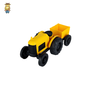 Tractor de Juguete con Remolque Desmontable, Ruedas de Fricción, Plástico Resistente, Vehículo Amarillo para Niños de 3 Años en Adelante - Product Image 1