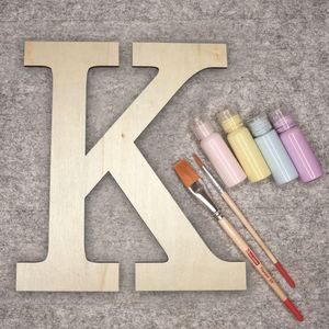 Lettre en bois non finie de 12 pouces, alphabet vierge grand format pour décoration murale DIY, maison, fête, salle de classe, dropshipping - Product Image 1