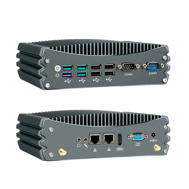 Hot Sale Industrial Mini PC Intel 4-12th Gen Windows 10/11 Fanless Desktop Industrial Computer 2*LAN DDR4 M.2 NVMe PC for Smart