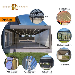 Pérgola de Patio Personalizada de Estilo Australiano, Pérgola Bioclimática de Aluminio para <span class=keywords><strong>Terraza</strong></span> y Balcón con Techo de Láminas Ajustables - Product Image 5