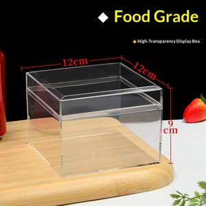 Boîte de rangement carrée transparente en plastique, conteneur transparent épais de qualité alimentaire avec couvercle pour aliments, bonbons, bijoux, étui organisateur de cadeaux - Product Image 6