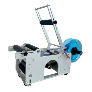 Etiquetadora Semiautomática de Botellas Redondas de Escritorio, Máquina Etiquetadora de Botellas de Plástico Redondas, Autoadhesiva, con Carcasa de Acero Inoxidable - Product Image 1