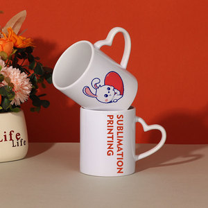 Mug Sublimation Blanc 11oz Cœur Anse Cœur pour Impression Sublimation - Product Image 2
