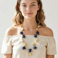 Colliers de fête multi-brins en plastique faits à la main pour femmes, style chaîne serpent, Etsy, pour l'Europe et les États-Unis NK29490