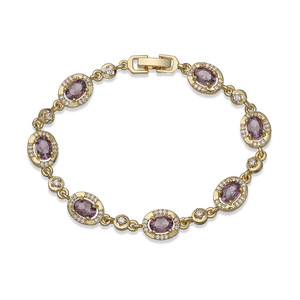 <span class=keywords><strong>Bracelet</strong></span> pour femme en zircon coloré, style ancien vintage, avec incrustation de cuivre et zircon, forme ovale et œuf, à maillons superposés - Product Image 5