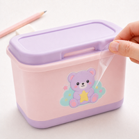 Autocollant de transfert UV DTF personnalisé pour le rangement des enfants, autocollants imperméables pour boîte de rangement de jouets, organisateur de boîte de rangement pour chambre d'enfant, placard