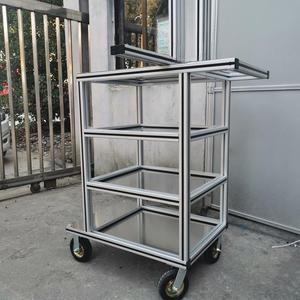 Mobile Tool Alloy Trolley Aluminum Profile Push <strong>Cart</strong> Flat <strong>Cart</strong> Assembly - Product Image 4