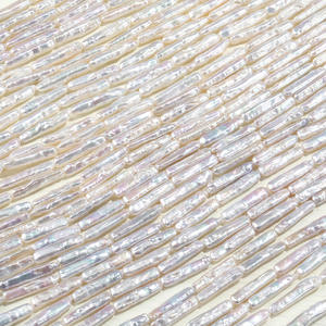 Perles de culture argentées de haute qualité, style baroque, longues, pour collier fait main, fabrication directe du fabricant - Product Image 2