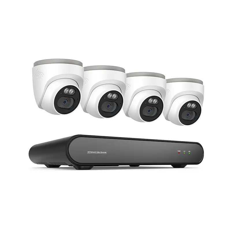 Système de caméra PoE de surveillance 4MP 2.5K bon marché 8 CH 5MP NVR avec 4 unités de caméra IP Set de caméra de détection de mouvement à vision nocturne