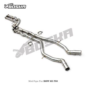 ท่อไอเสียกลางแบบเท่าความยาวเดียวกันสำหรับ M3/M4 F80/F82/F83 3.0T ปี 2015-2017 ยี่ห้อ Boska เชื่อมแบบ TIG วัสดุ SUS304L - Product Image 2